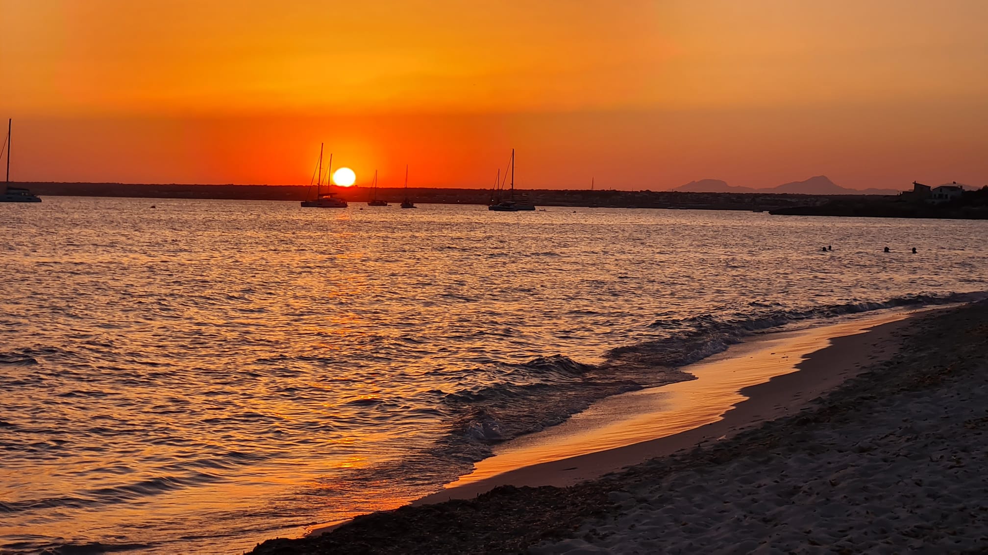 sunset in Es Trenc Beach