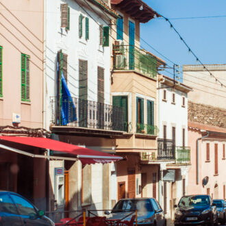 Stone houses in Campanet village in Mallorca
