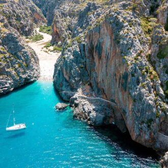 turquoise bay of Sa Calobra in Mallorca