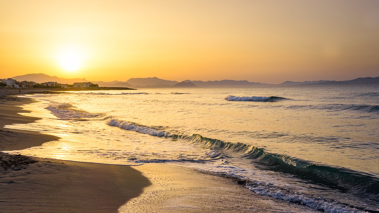 Son Serra De Marina Surfing in the sunset