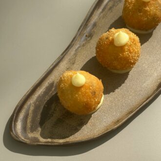 Tapas served at a restaurant counter during TaPalma in Palma