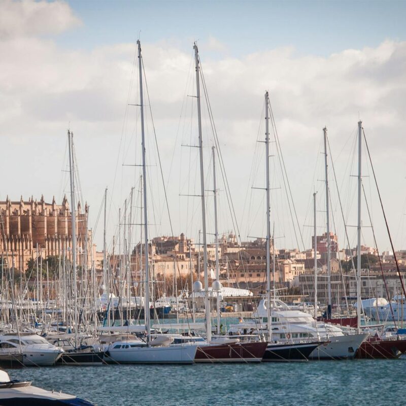 Palma de mallorca view of marina